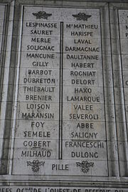 GENERAL DARMAGNAC SUR L'ARC DE TRIOMPHE A PARIS